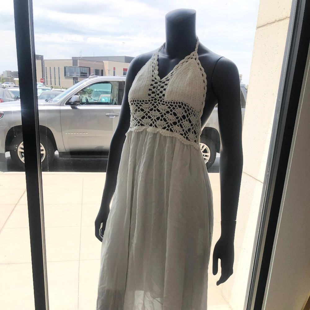 Beautiful White Halter Sundress